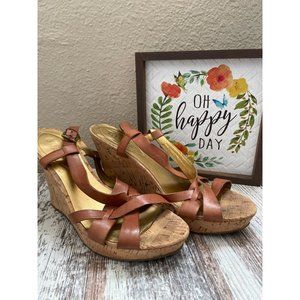 4/$20 Guess Summer Tan Wedge Sandal ~ 6.5